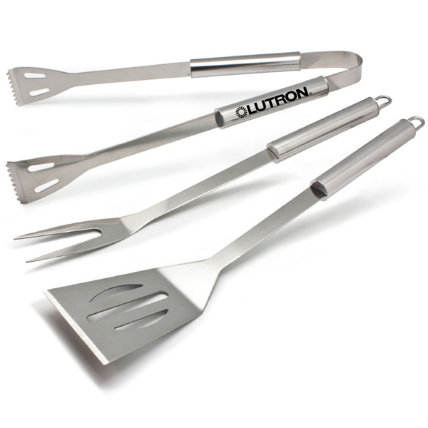 3-Piece Stainless Steel BBQ Tool Set