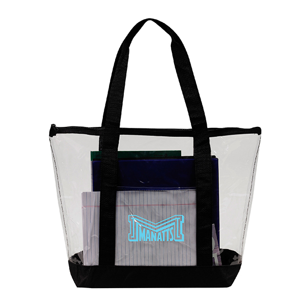 Clear Zipper Tote with pocket
