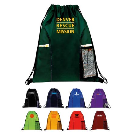 Dual Pocket Drawstring Backpack