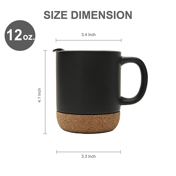 12 oz. Cork Base Ceramic mug