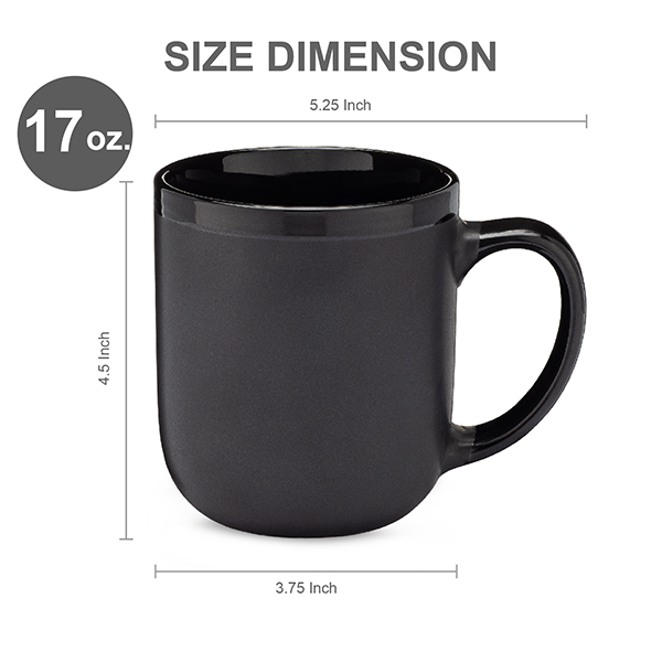 17 oz. Two-Tone Black Matted mug