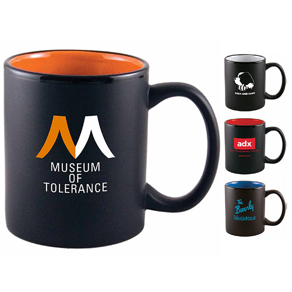 11 oz. Two-Tone Matted C-Handle Mug