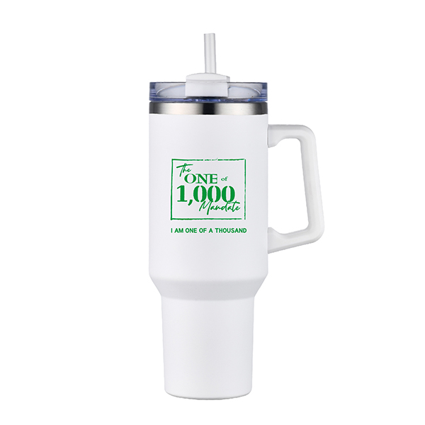 40 oz Travel Mug with Handle and Straw
