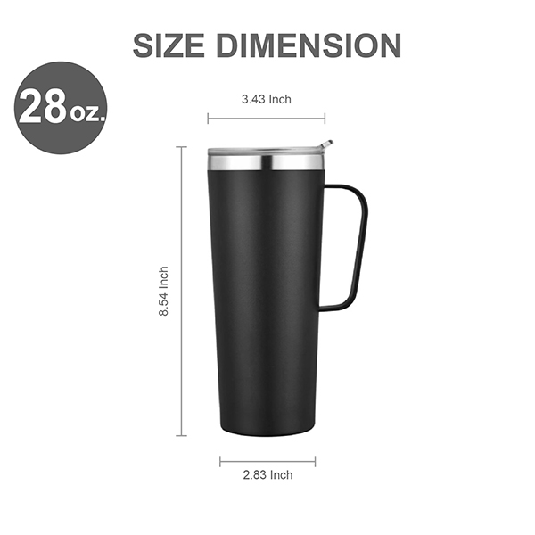 28 oz. Large Travel Coffee Mug Tumbler with Handle