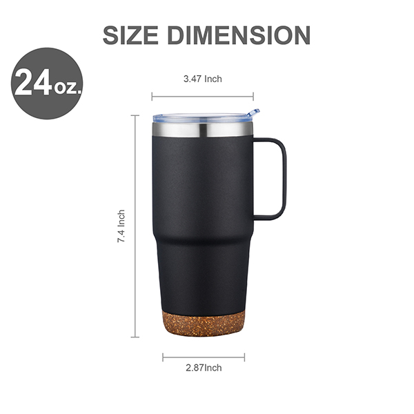 24oz Travel Mug with Cork Bottom