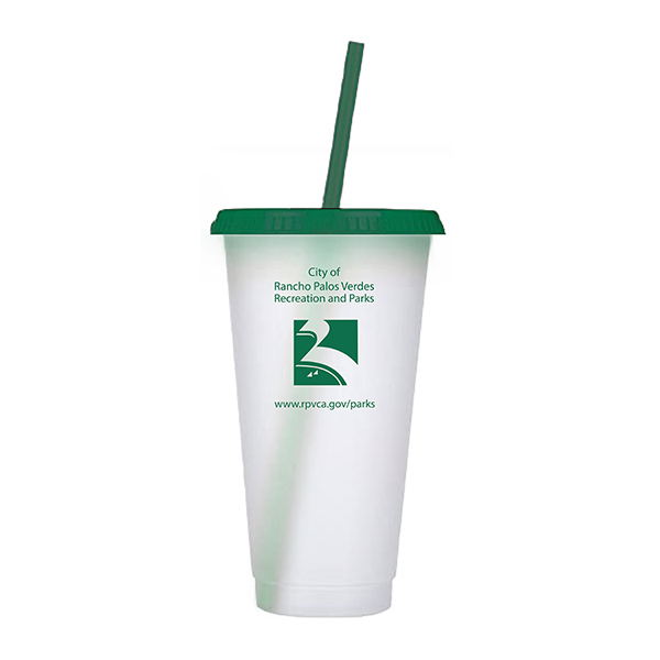 Reusable Plastic Tumblers with colored lids & Straws